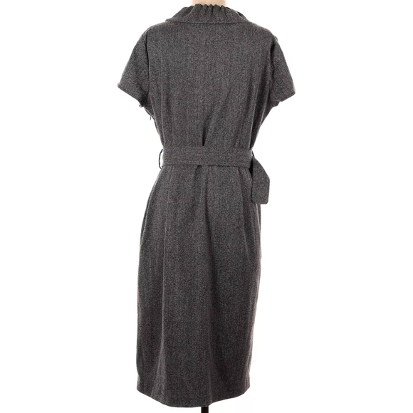 TO THE MAX BLACK MOCK NECK SHORT SLEEVE BELTED SHEATH DRESS SIZE Large - Picture 2 of 8